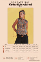 Bohemian Style Cross-Button Coffee Babil Blouse 4915