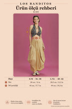 Halter Neck Oil Pattern Crop Blouse 6343