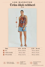 Halter Neck Button Detail Pleated Orange Authentic Blouse 6993