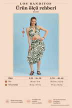Boyundan Bağlamalı Desenli Crop Bluz 6340