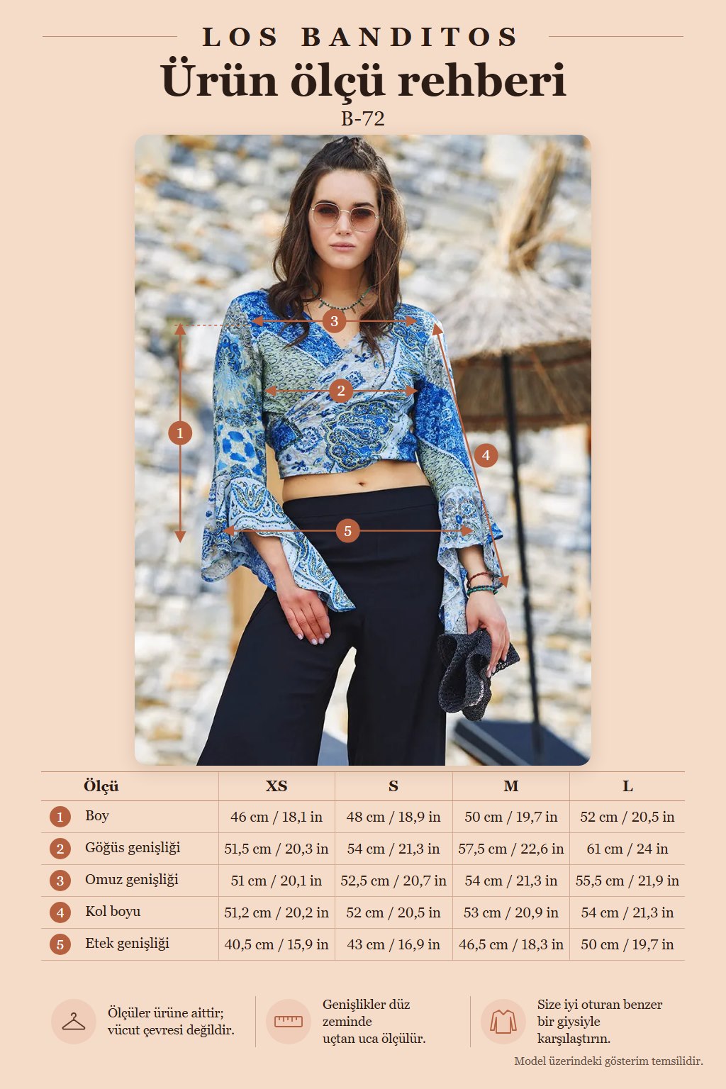 Blue Patterned Bell Sleeve Crop Blouse 3191