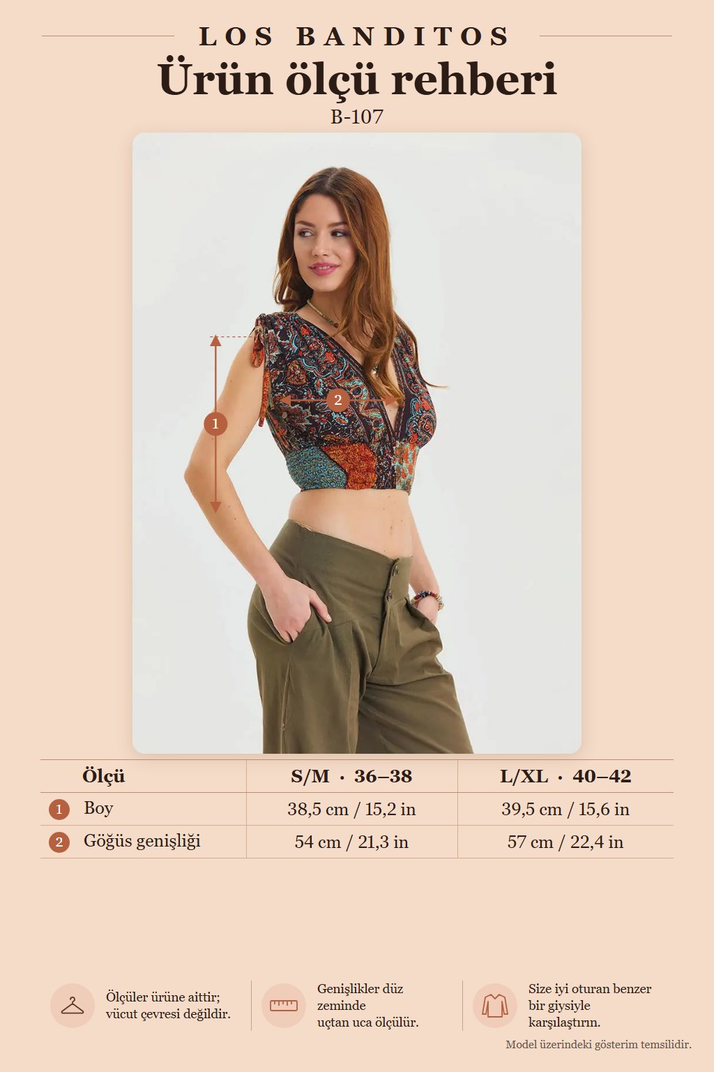 Deep V-Neck Smocked Waist Brown Crop Blouse 6934