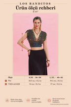Deep V-Neck Smocked Waist Floral Navy Blue Blouse 6935