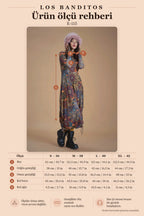 Boat Neck Thumbhole Winter Dress with Coffee Pattern 6611