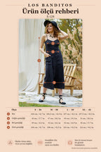 Black Midi Length Cross-Strap Dress 3193