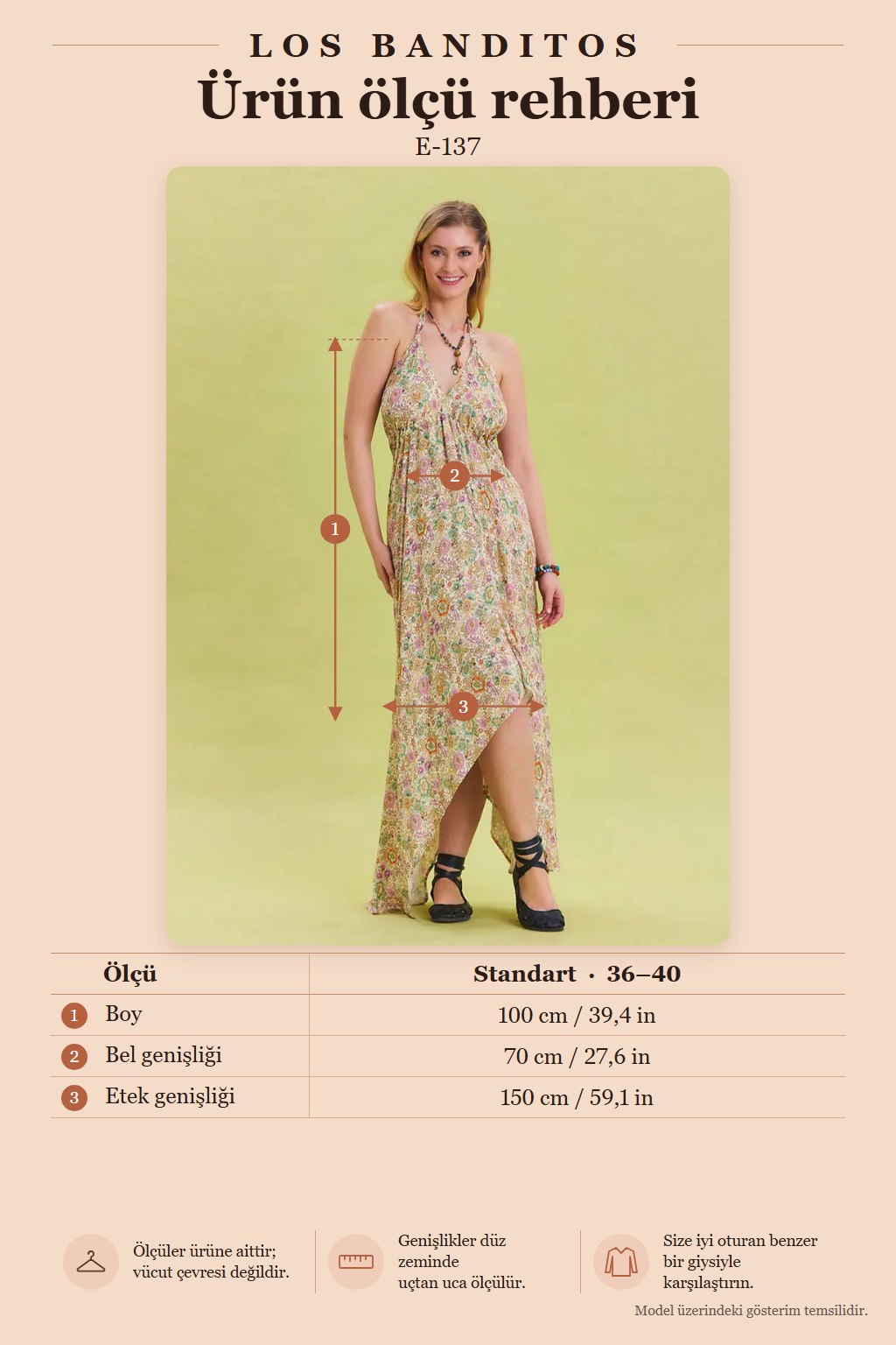 V-Neck Backless Halter Neck Beige Floral Dress 6974