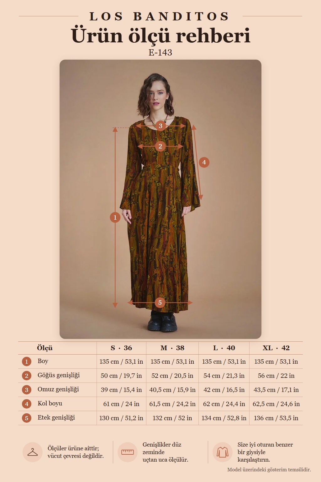 Patterned Boat Neck Belted Khaki Bell Sleeve Women's Dress 6619