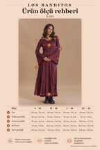 Boat Neck Tie-Waist Flared Sleeve Red Winter Dress