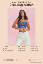 Thin Strap Cut Out Detail Patterned Bralette 6567
