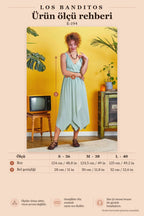 Wrap Collar Tiered Hem Bohemian Light Sage Chic Dress 5144