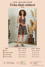 Khaki Patterned Wrap-Neck Halter-Neck Mini Dress 5202