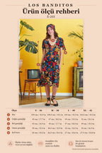 Bohemian Black Floral Print Bohemian Dress 5281