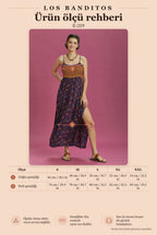 Floral Print Yoke Dress with Straps and Slit 6456