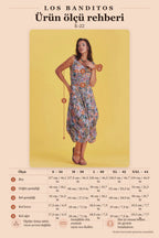 Authentic Patterned Boat Neck Asymmetrical Cut Dress 6554
