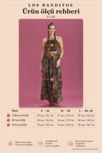 Patterned Slit Halter Neck Dress 6347