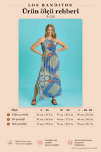 Slit Neck-Tie Halter Patterned Dress 6346