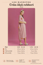 V-Neck Front-Knotted Pink Batwing Sleeve Dress 6486
