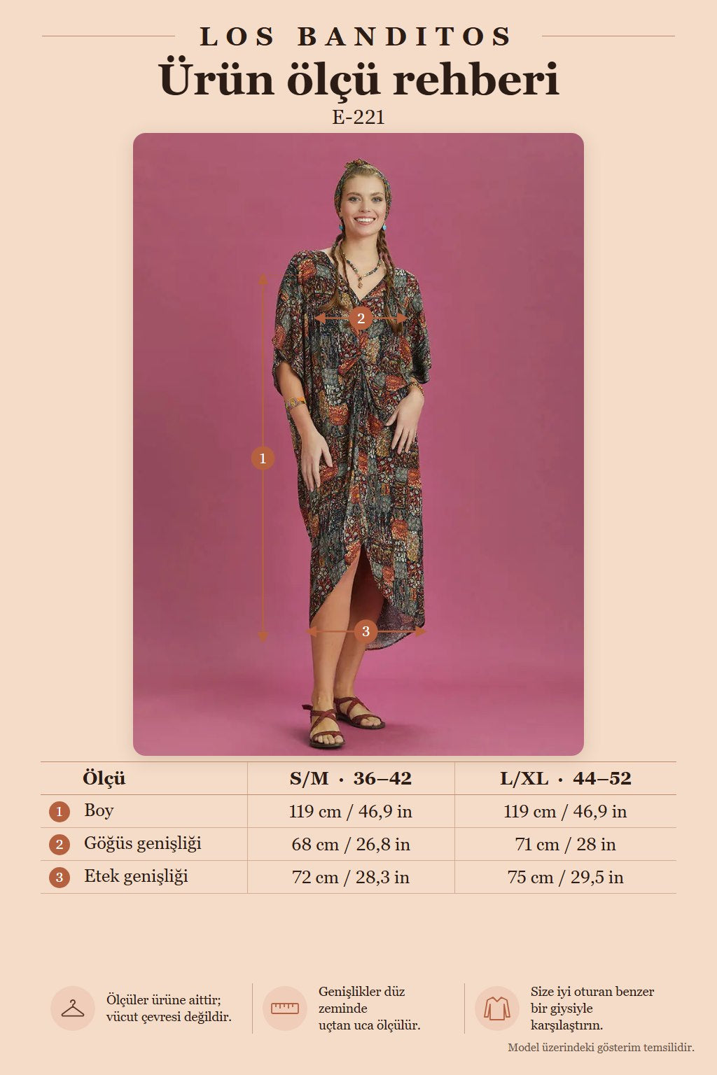 V-Neck Front-Knotted Patterned Batwing Sleeve Dress 6487
