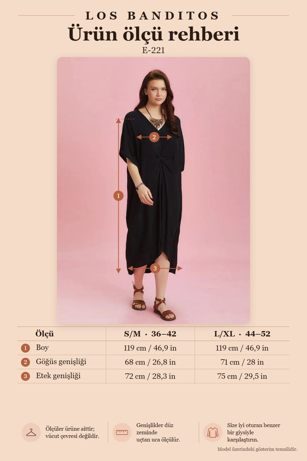 V-Neck Front-Knotted Black Batwing Sleeve Dress 6484