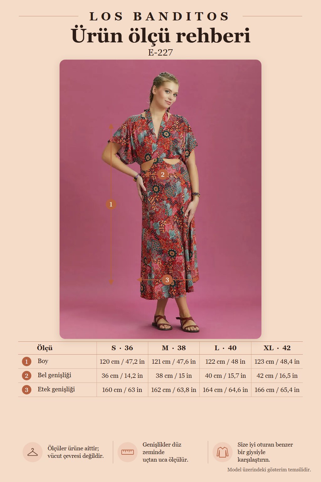 Red Patterned Cut-Out Bohemian Dress with Back Window 6472