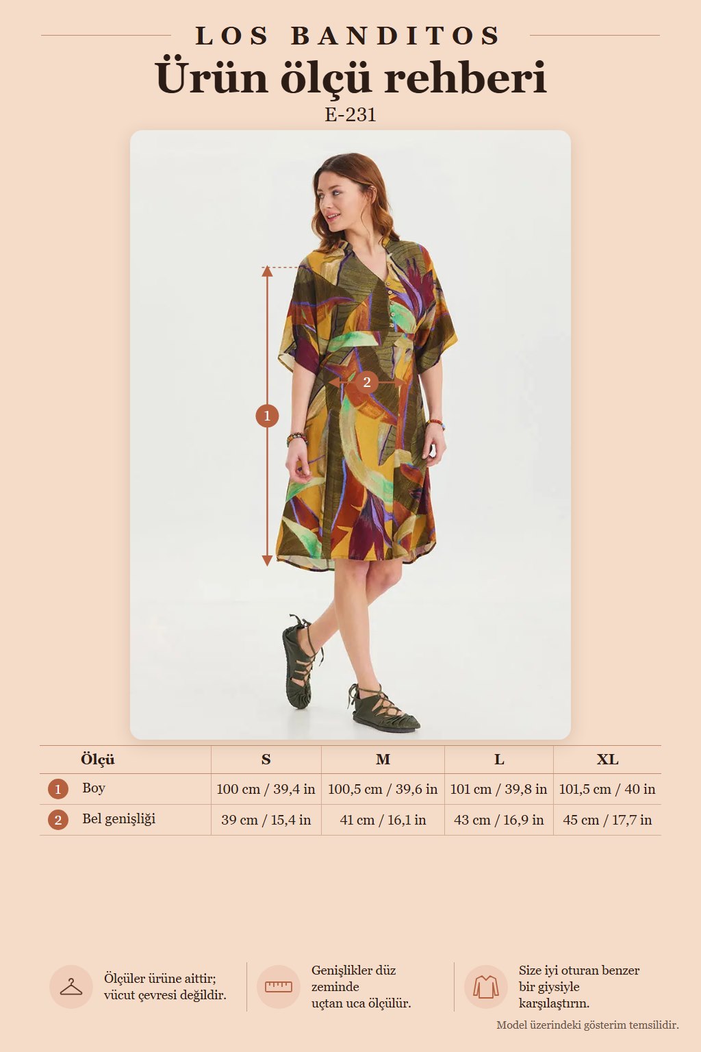 Button Detailed V-Neck Half Sleeve Khaki Midi Dress 6764