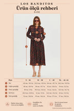 Crew Neck Button Detailed Black Long Sleeve Dress 6762