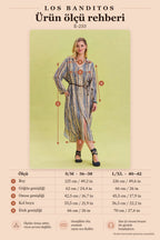 Patterned Shirt Collar Belt Detail Beige Long Sleeve Dress 6769