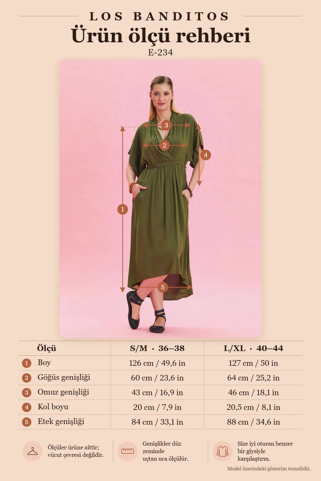 V-Neck Ruched Detail Khaki Casual Dress 6850