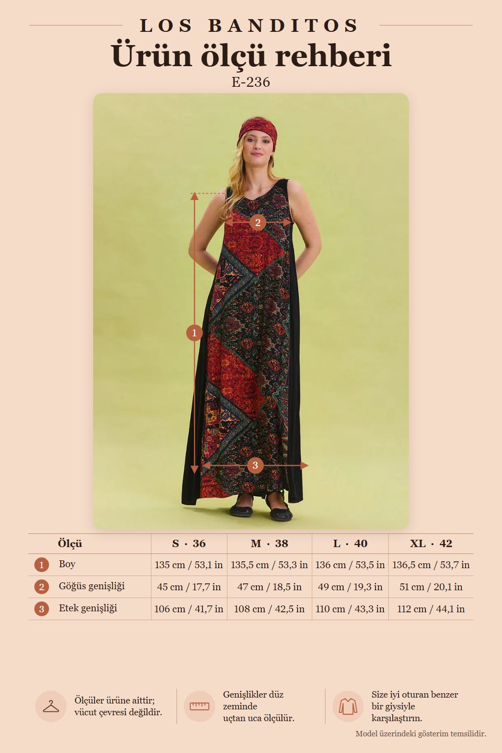 Crew Neck Pocket Detailed Patterned Black Ethnic Dress 6826
