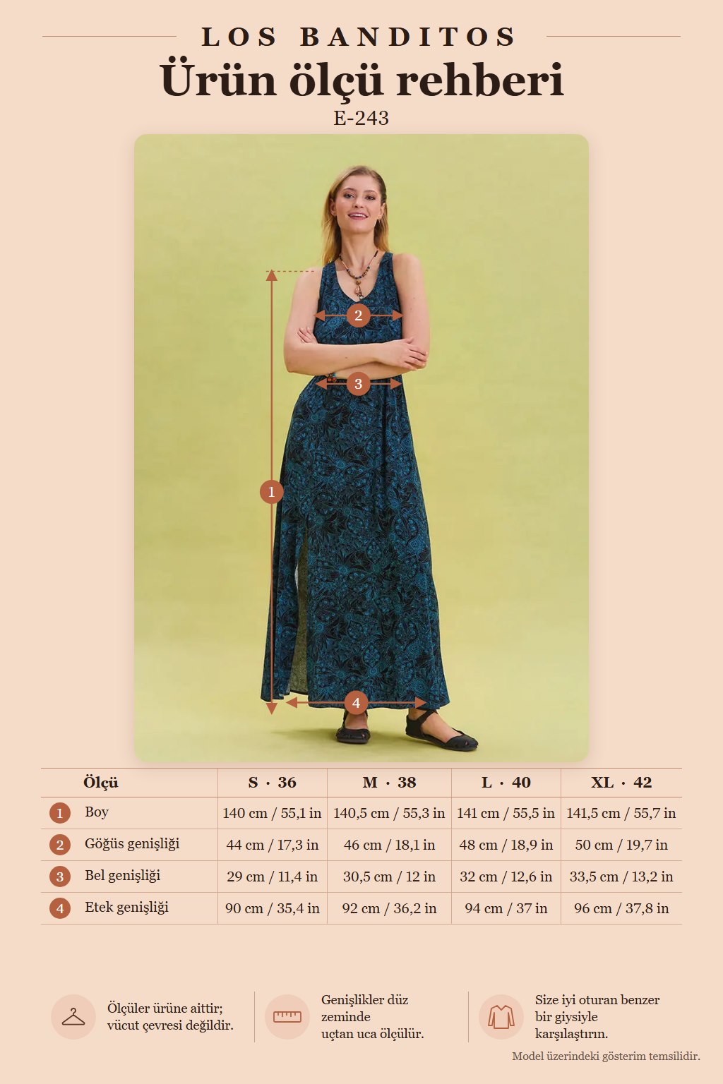 V-Neck Slit Indigo Bohemian Dress 6964