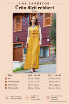 V-Neck Mustard Summer Dress with Yoke and Slit 7308