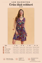 V-Neck Button Detail Sleeveless Purple Bohemian Dress 6898