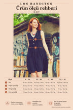 V-Neck Sleeveless Black Summer Dress with Button Detail 6896