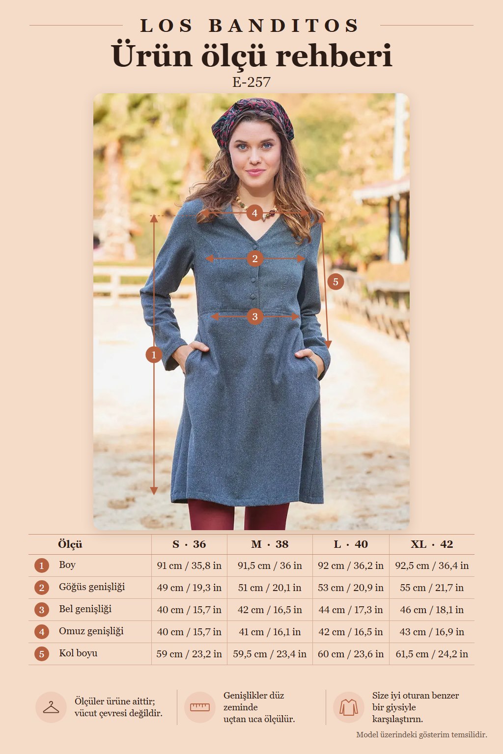 Mandarin Collar Button Detailed Tie-Front Anthracite Winter Dress 7053