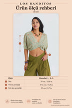 Draped Yellow Floral Blouse with Wrap Neck and Open Back 7214