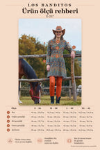 Mandarin Collar Button Detailed Tie-Front Petrol Floral Dress 7054