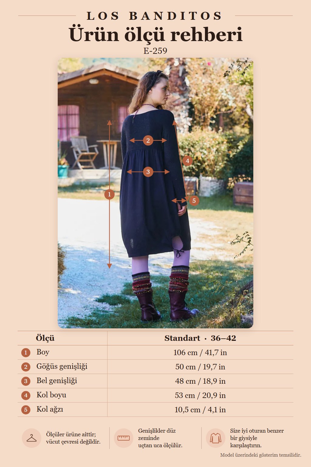 Black Crew Neck Winter Dress with Pockets and Thumbholes 7063