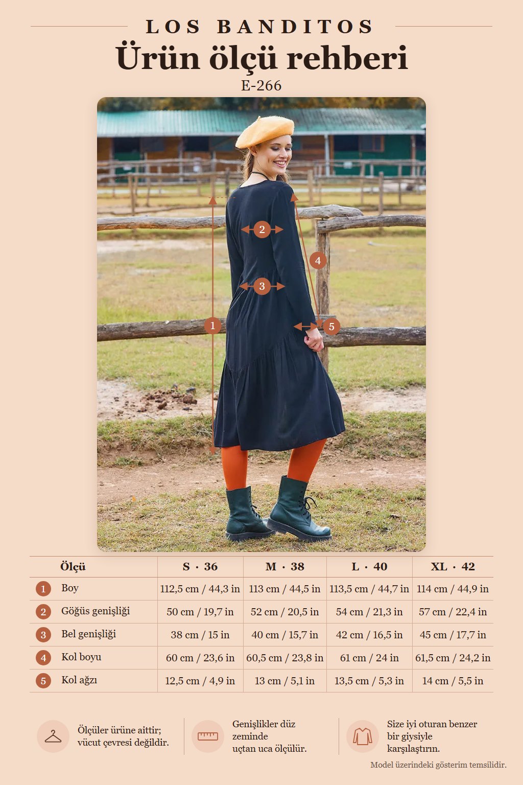 Crew Neck Button Detailed Black Long Sleeve Dress 7113