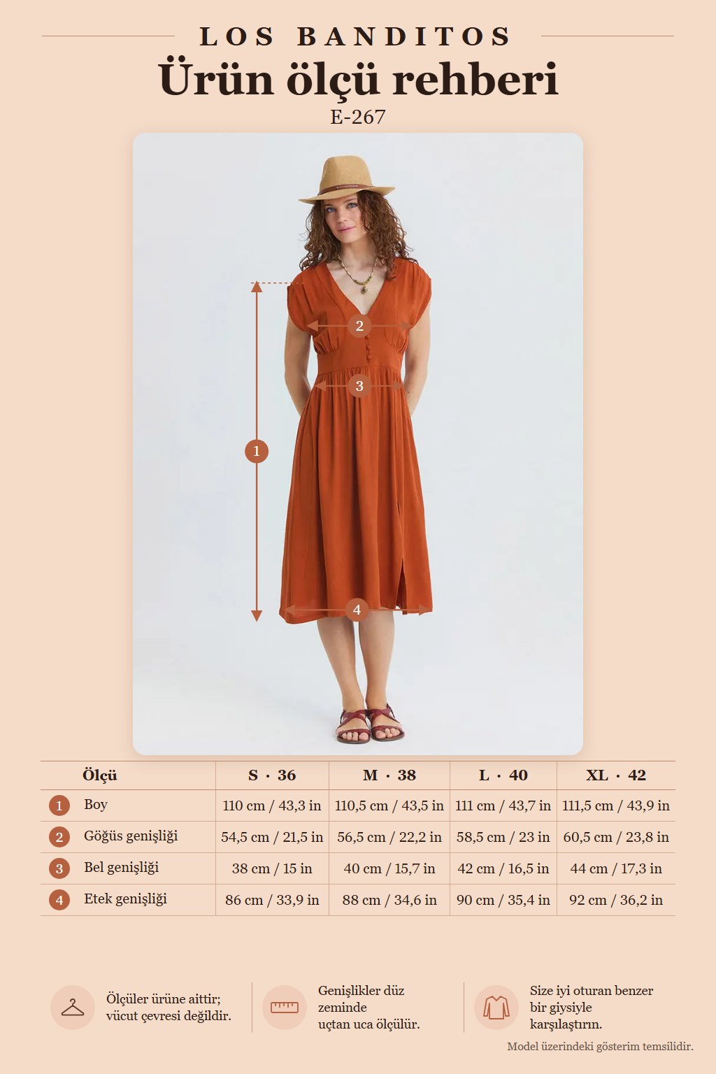 V-Neck Open Back Rust Midi Dress 7123