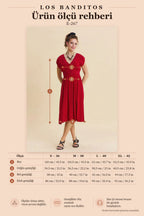 V-Neck Backless Red Summer Dress 7125