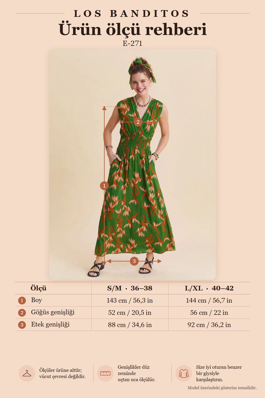 Green Ethnic Wrap-Front Dress with Elastic Waist 7138