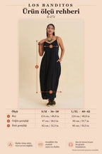 Wide Neck Thin Strap Black Maxi Dress 7141