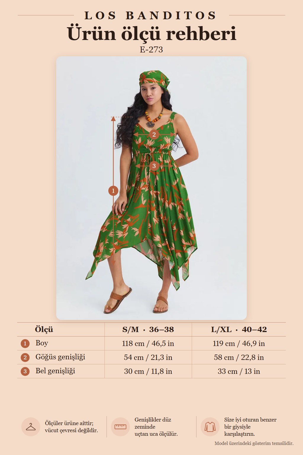 V-Neck Asymmetric Cut Bahia Patterned Bohemian Dress 7148