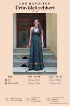 V-Neck Backless Green Patterned Dress 7347