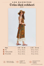 Thin Strap Double Layer Buttoned Mustard Floral Dress 7238