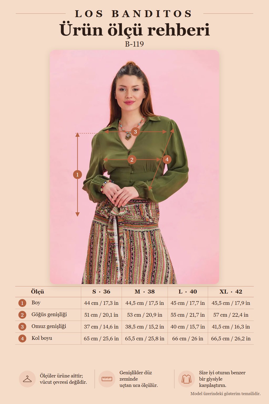 Shirt Collar Button Detail Khaki Bohemian Blouse 6751