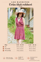 V-Neck Smocked Waist Floral Red Dress 7338