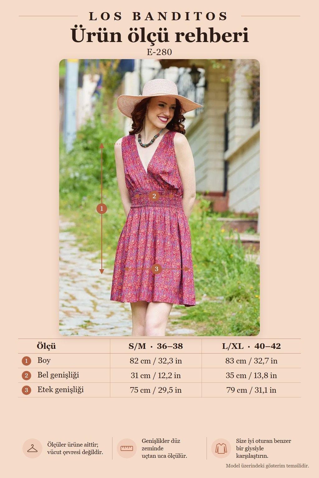 V-Neck Smocked Waist Floral Red Dress 7338