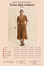 U-Neck Double-Breasted Ruffled Mustard Floral Dress 7280