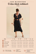 U-Neck Double-Breasted Ruffled Black Casual Dress 7281